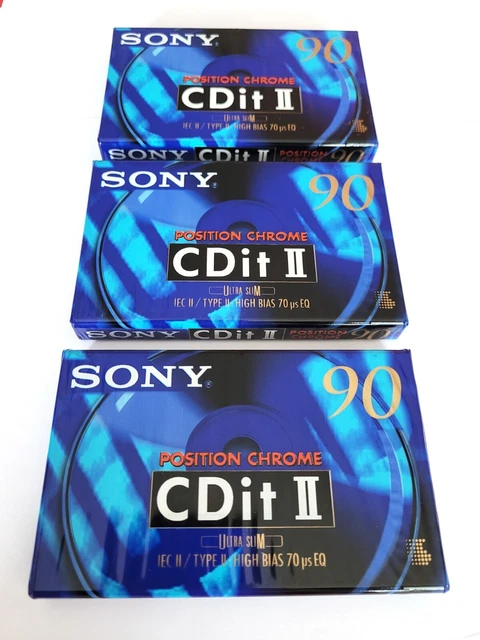 Lot De 3 Cassettes Audio Sony CDit II 60 Minutes - Vierges Et Neuves - Référence H-570