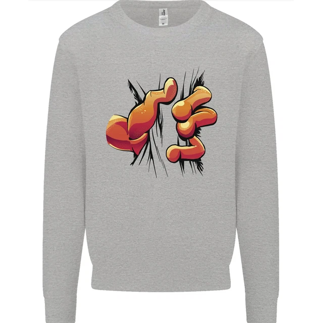 Frog Hand Scrunching Material Mens Sweatshirt Jumper