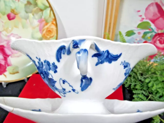 Royal Copenhagen Blue flowers GRAVY DISH with under plate blue floral large
