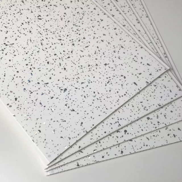 Platinum White Sparkle PVC Bathroom Cladding Shower Wet Wall Panels Ceiling 5mm