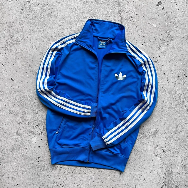 90S ADIDAS 3 Stripe Blue Yellow Sewn Full Zip Lined Jacket Pants 