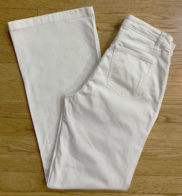 EILEEN FISHER Women Jeans 4 White Organic Cotton Stretch Straight Leg