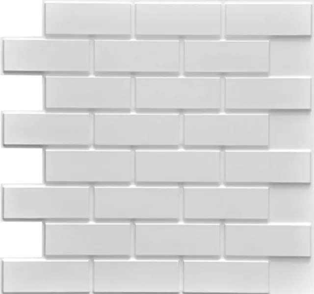 Paneles de pared 3D de ladrillo blanco perla, en varios paquetes
