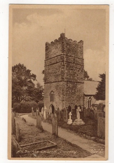 Clovelly All Saints Church Devon England 1940s/1950s Vintage Postcard US203