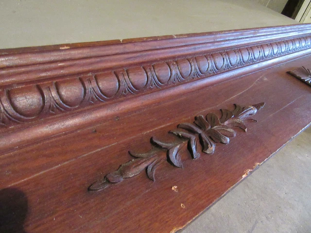 ~ Antique Carved Oak Pediment 84.5 X 9.5 ~ Architectural Salvage ~ 10