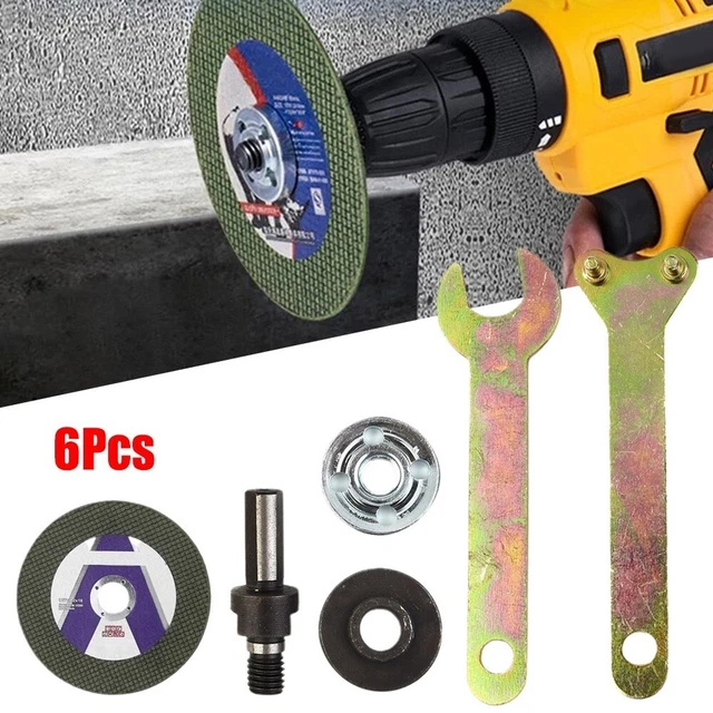 6pcs 10mm Électrique Perceuse Conversion Angle Grinder Bielle W / Coupe Disques