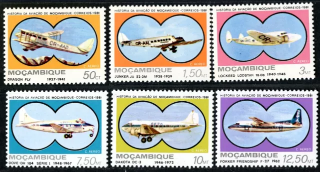 Mozambique n.o 810-15 **, historia de la aviación, pl. ¡Juego nuevo!