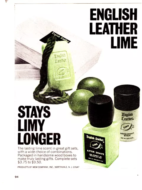 1968 English Leather Vintage Print Ad Lime Soap After Shave Deodorant Limes