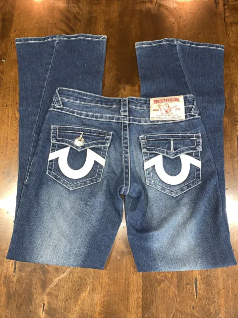 True Religion Brand Jeans World Tour Billy Big T Size 27 Mens White Pockets