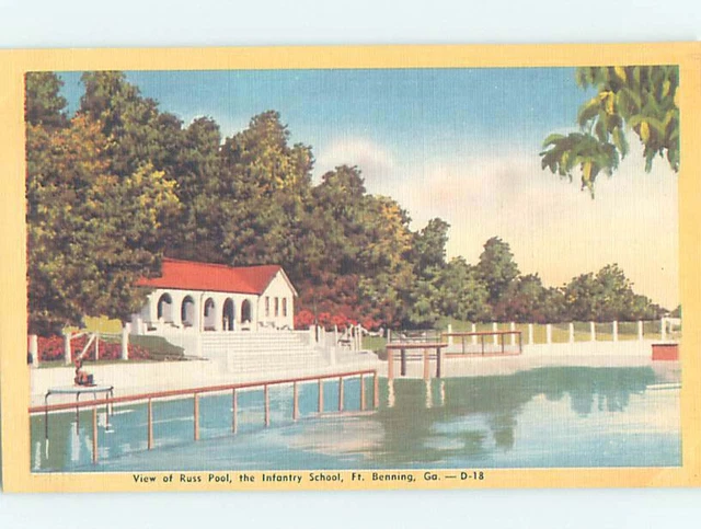 Linen MILITARY SCENE Fort Benning - Columbus Georgia GA AF8441
