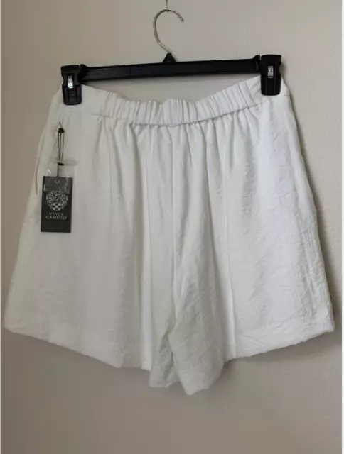 NWT Vince Camuto Women's Wide Leg White Shorts Pleated Size: 4 90% Rayon