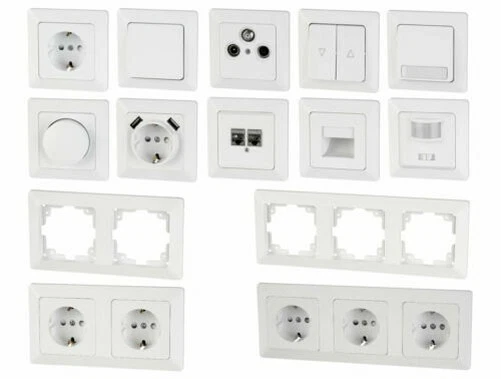 Commutateur de Programme C1 Blanc Mat All-In-One - Cadre Unterputz-Einsatz Cache