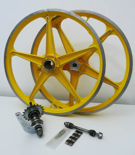 LESTER ALLOY MAGS Coaster Old School BMX Wheels Set Motomag Araya