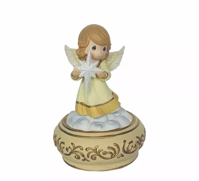 Precious moments figurine Enesco music box angel Sankyo Joy to World Christmas