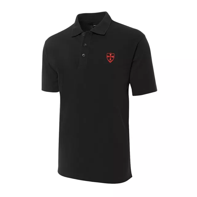 Bouclier croix maltais broderie chemises à manches roquettes polo brodées hommes chemises 2