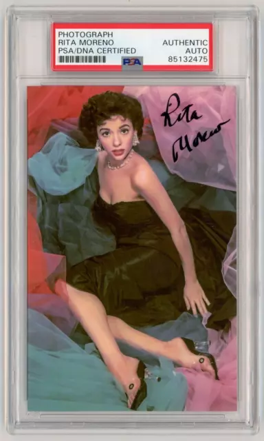 RITA MORENO Signed Photo -West Side Story, Golden Age Old Hollywood Actress -PSA