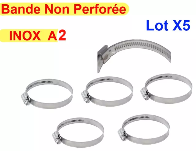 Collier de Serrage Vis inox A2 Taille 8x16mm ( Lot de 5 ) Bande 9mm