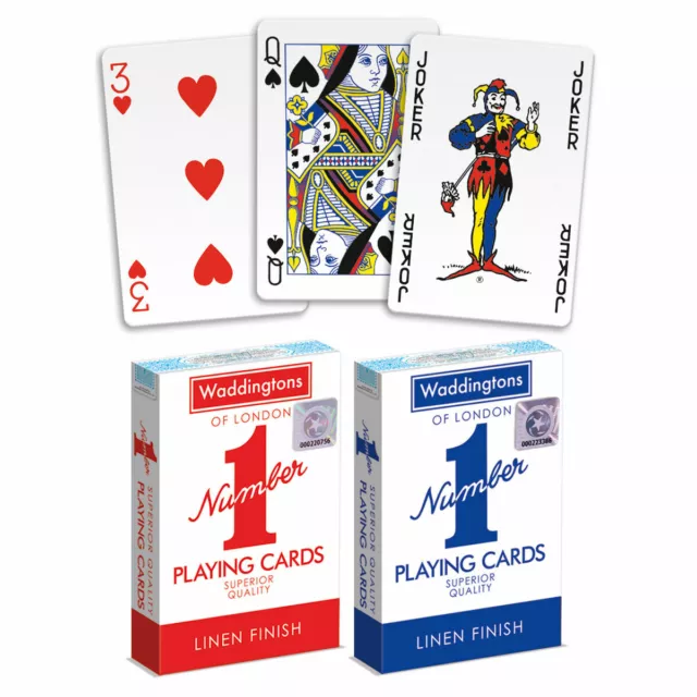 Waddingtons Original Classic No.1 (2 Packs) Red & Blue Playing Card Decks