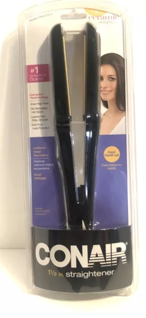 Conair 1 1/2" Ceramic Straightener Model CS82CSDG New Sealed Fast Heat