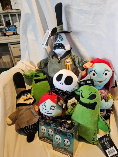 A lot of eight of plush toys from Nightmare Before Christmas Brand New