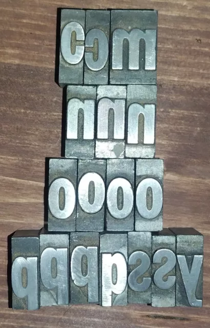 Vintage Metal Alphabet Letterpress Printing Blocks 60pt Font