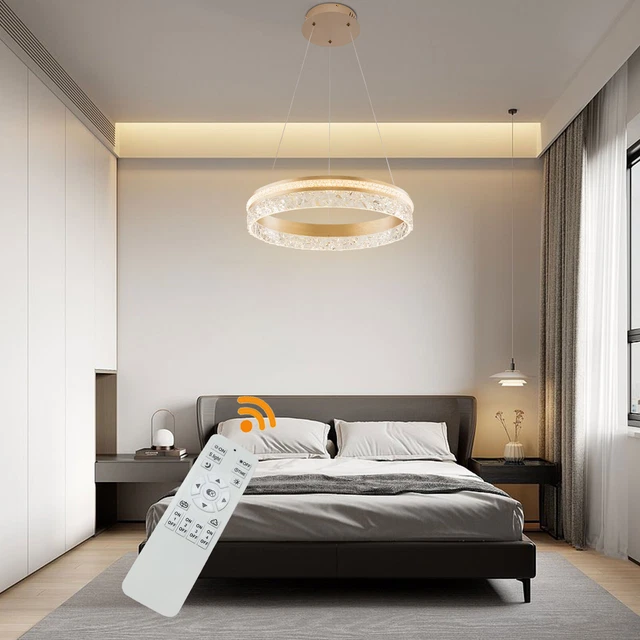 Modern Round Ring Pendant Light LED Chandelier Ceiling Light Fixture Lamp Gold