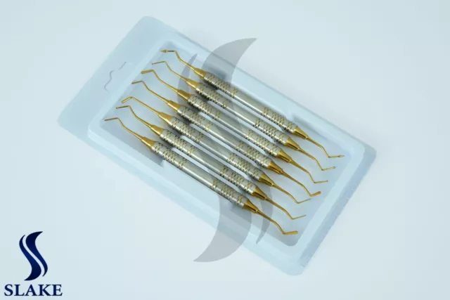 Composite Filling Instrument Gold Coated Restorative Kit Dental Instruments 7Pcs