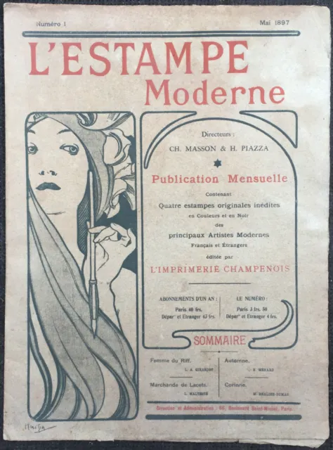 Couverture Ancienne L'estampe Moderne Numéro 1 Mucha 1897