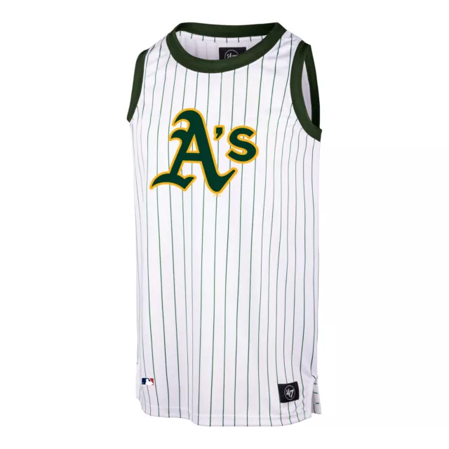 MLB Oakland Athletics A's Shirt Tank Top Pinstripe Grafton White Wash Baseball