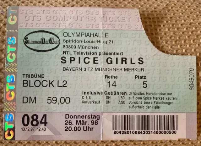 Spice Girls Ticket 1998