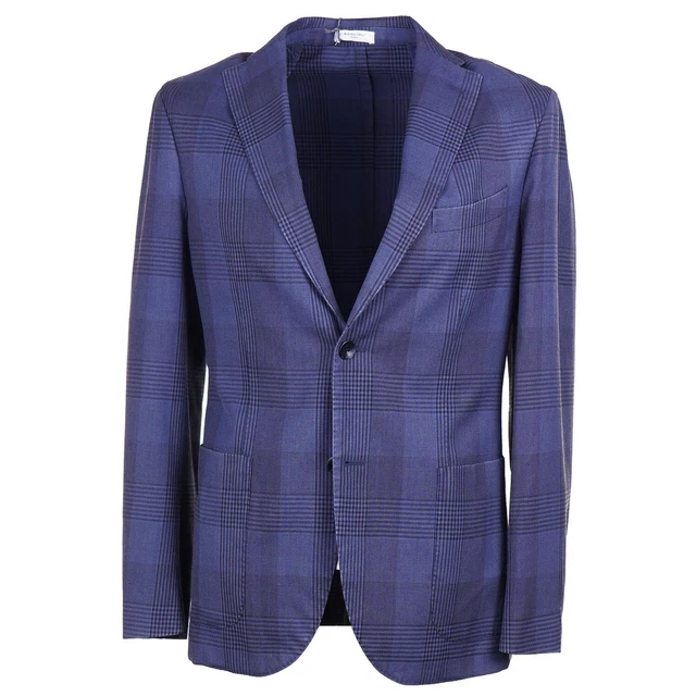 Boglioli Soft-Constructed Blue Check Wool 'K Jacket' Sport Coat 38R (Eu 48)