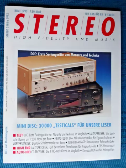 Stereo 3/93,Marantz Dd 92,Technics Rs Dc 10,Sony Ta E 2000 Esd,Stax Ma 1,Vmp Mpv