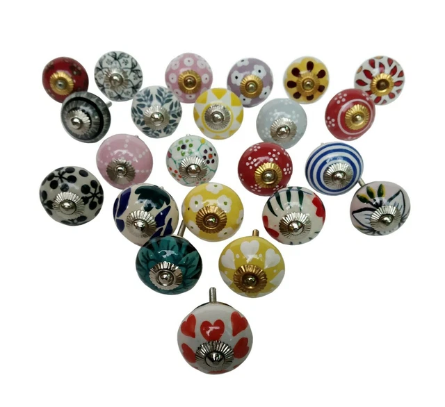 Boutons de porte en céramique couleur boutons de poterie de porte poignées...