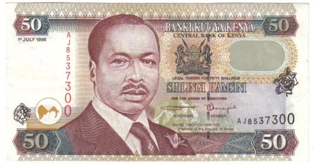 Kenya 50 Shillings 1998 Pick 36 Look Scans