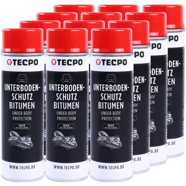 12x500ml UNTERBODENSCHUTZ STEINSCHLAGSCHUTZ BITUMEN SPRAY SCHWARZ ROSTSCHUTZ UBS