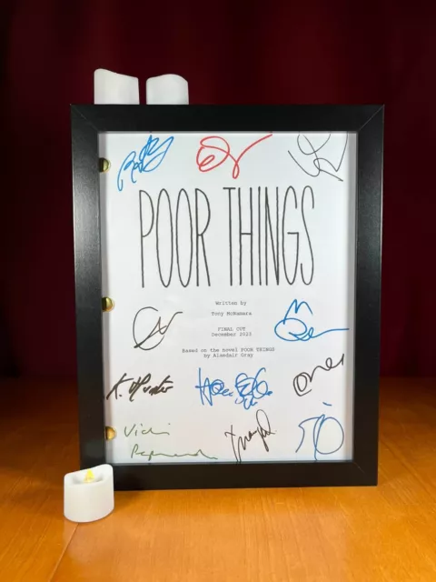 Poor Things Script Signed- Autograph Reprints- Emma Stone, Willem Dafoe 3