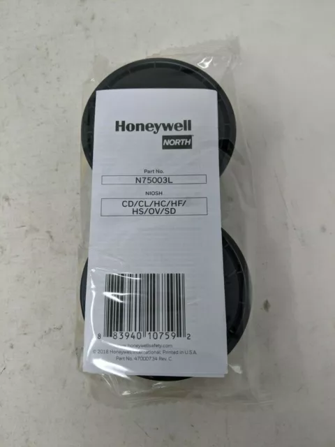 HONEYWELL NORTH N75003L Respirator Replacement Filter Cartridge 1 Pair- SEALED