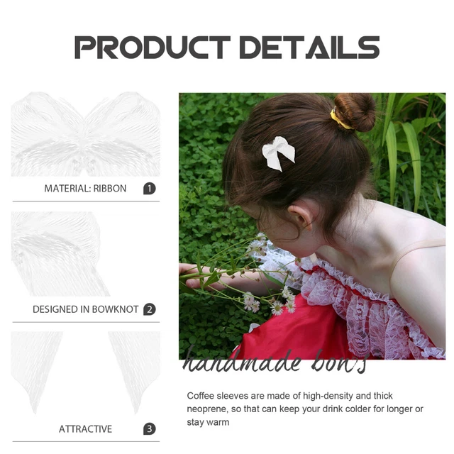 100 Pcs Scrapbook Pages Satin Black Bows Girl Hair Bows Hairpin 9