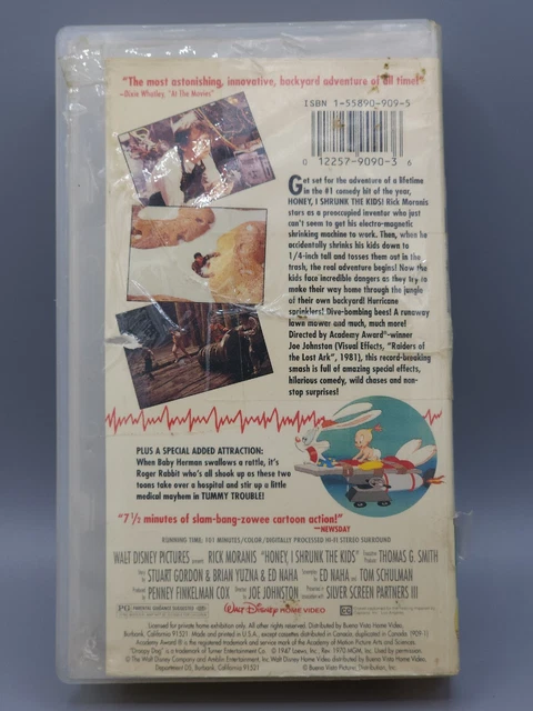 DISNEY’S HONEY I Shrunk the Kids VHS 1989 + Roger Rabbit Tummy Trouble ...