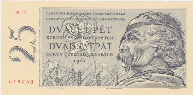 Czechoslovakia 25 Korun 1961 UNC 3 little holes