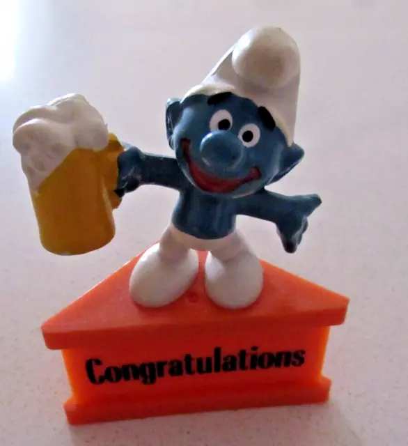 Smurfs Congratulation Smurf a Gram Beer Drinker Vintage Rare  (e)