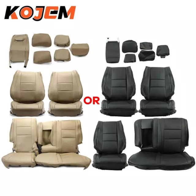 Front & Rear Beige / Black Seat Covers For Jeep Grand Cherokee 2011-2019