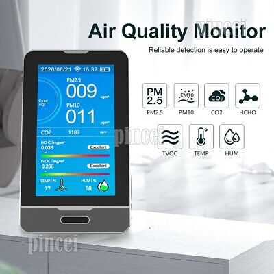 Air Quality Monitor Detector CO2 PM HCHO TVOC Temperature Humidity Detector