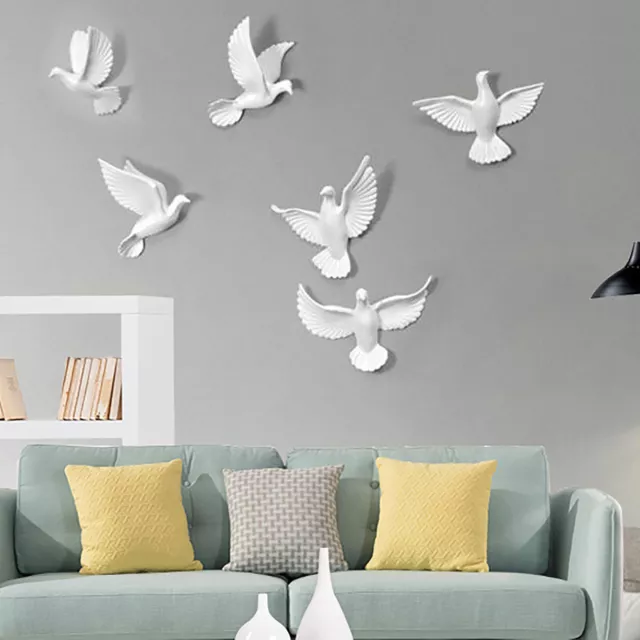 6 Stück 3D Harz Friedenstaube Wandschmuck Wandbehang Handwerk Hauptornamente DHL