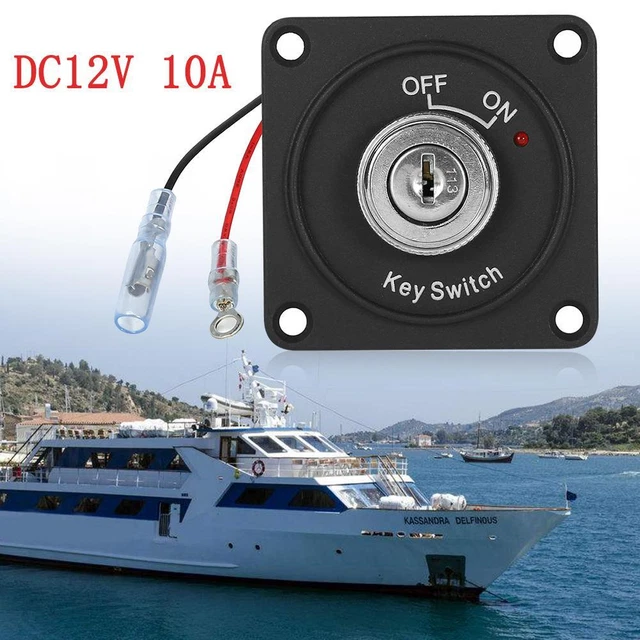 ON/OFF KEY SWITCH DC 12V 10A Ignition Switch with Panel+2 Keys for Boat ...