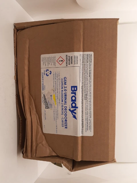 Brady gem 2.0 urinal deodorizer cotton blossom 10/box CJ0123