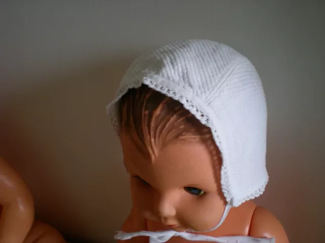 N05 Ancien bonnet de nuit enfant maille coton 5-6ans Old child cotton night  cap