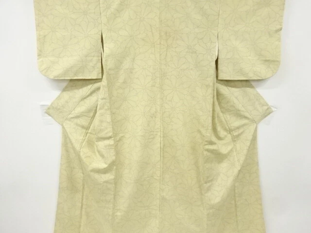 6570300: Japanese Kimono / Antique Kimono / Tokamachi Tsumugi / Woven Kiku