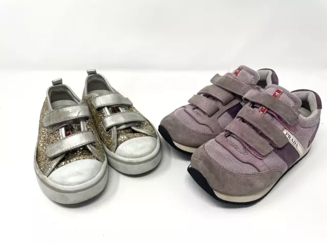 Prada LOT OF 2 PAIRS Sneakers Sparkly Tennis