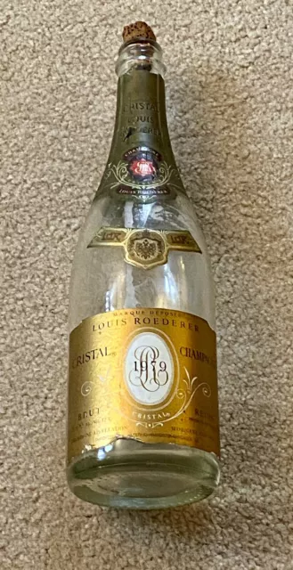 1979 Cristal Champagne Crystal Bottle Empty  Collectible France 750 ML
